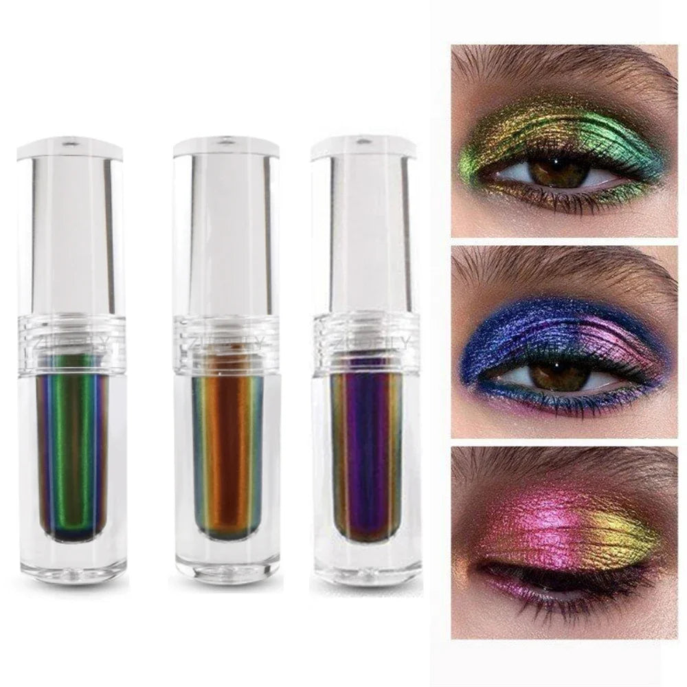 Aurora Multi Chrome Eyeshadow Pigments Long lasting Multi Chrome Chameleon Peacock Galaxy Chrome Glitter Liquid Eyeshadow HIP