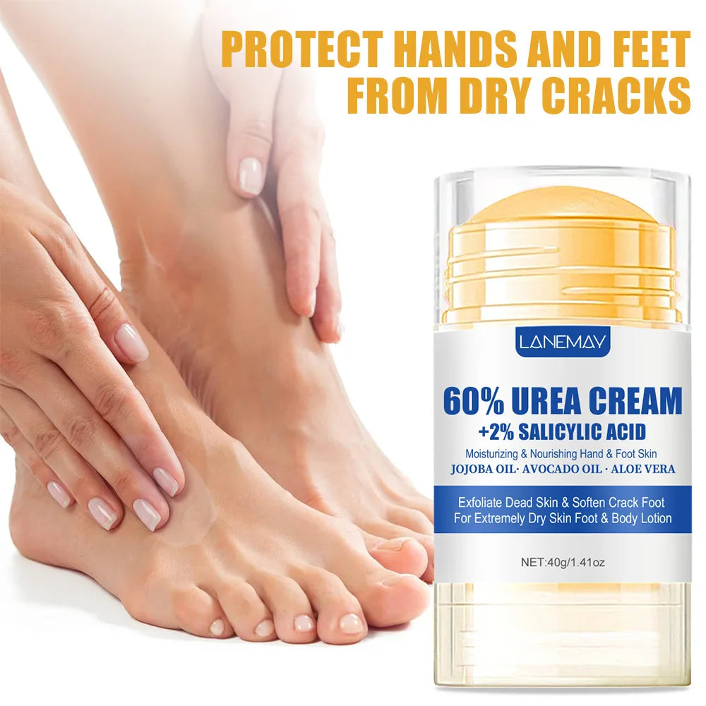 40g Ultra-Hydrating 60% Urea Foot Cream Aloe Vera for Softening Dry Cracked Feet - Gentle Exfoliation Daily Foot Care Solution HIP