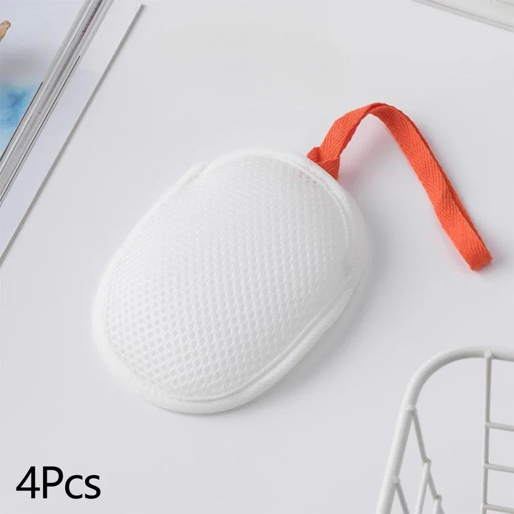 4Pcs/Set Soap Foam Mesh Massage Exfoliating Bag Bath Bubble Machine Exfoliating Bathroom Supplies Cleaning Tools HIP 4Pcs White