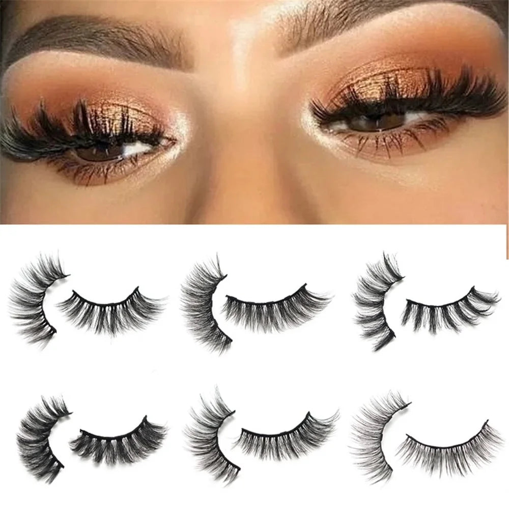 1 Pair Magnetic Eyelashes 3D Mink False Eyelash Magnetic Eyeliner Waterproof Long Lasting Fake Eyelash Tweezer Kit 18 Styles HIP