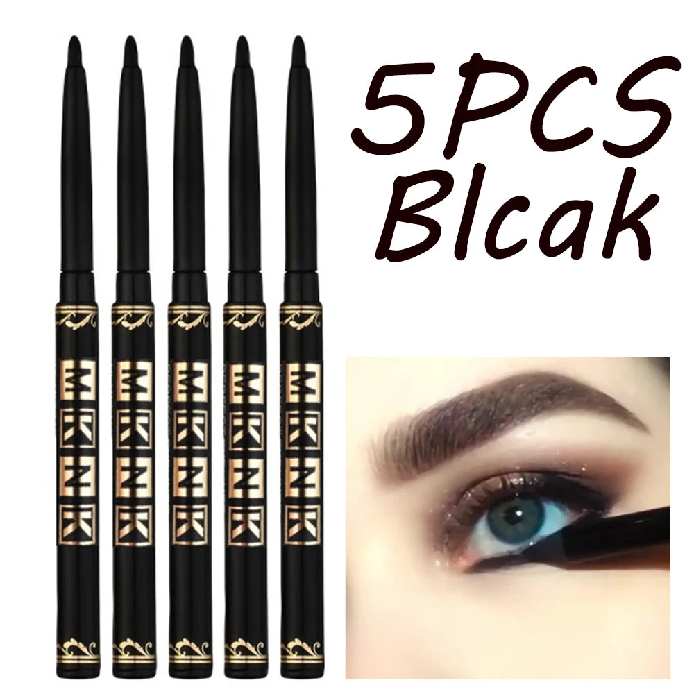 1/2/3pcs Automatic Retractable Eyeliner Gel Pens Smooth Application High-Pigment Matte Waterproof Lasting Under Eye Glue Makeup HIP 5Pcs Black MKNK