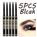 1/2/3pcs Automatic Retractable Eyeliner Gel Pens Smooth Application High-Pigment Matte Waterproof Lasting Under Eye Glue Makeup HIP 5Pcs Black MKNK