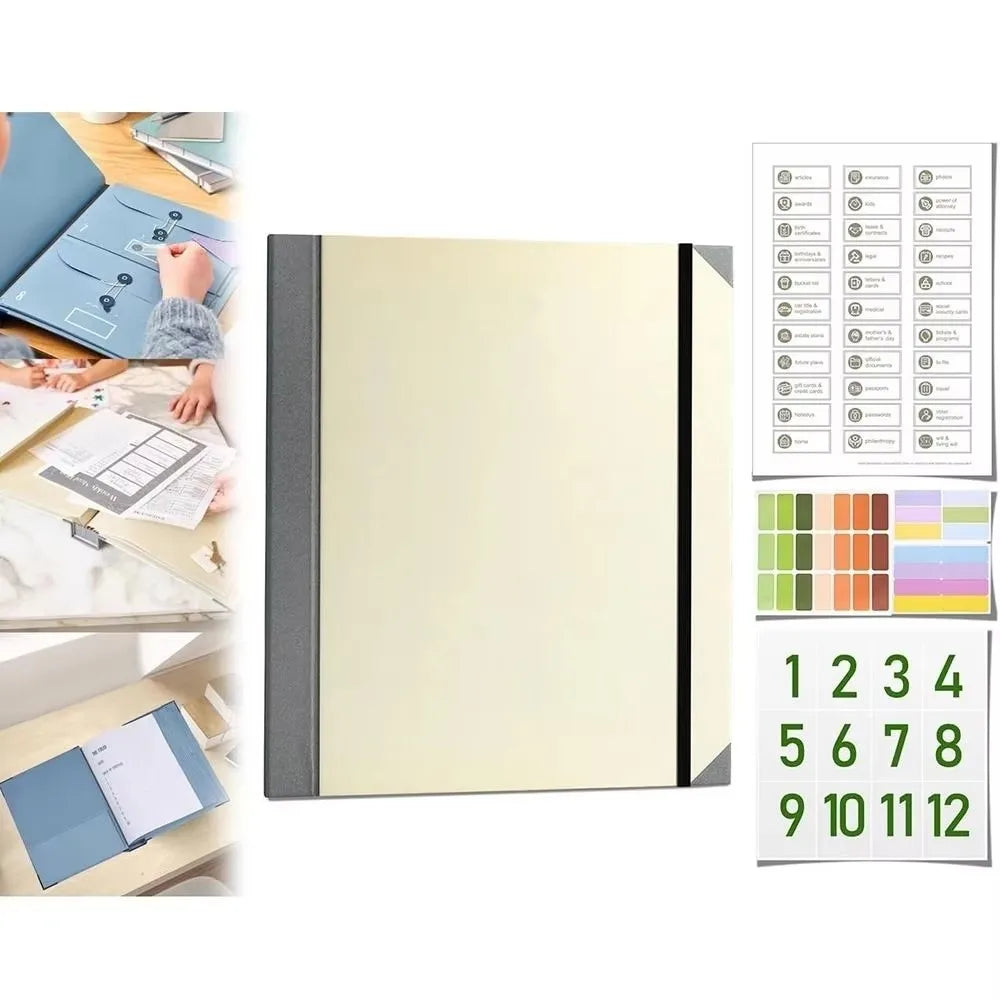 Large Capacity Multi-Pocket Document Organizer Binder | File Folder Document Organizer Binder HIP