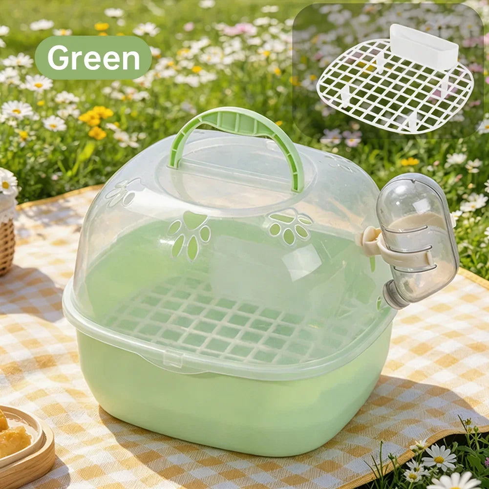 Parrot Hamster Travel Cage Transparent Breathable Handheld Small Pet Backpack Travel Carrier Cage Dedicated Compartmen HIP Green