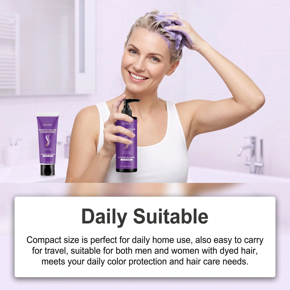 Purple Shampoo & Conditioner Set – Toning for Blonde & Silver Hair Purple Toning Hair Set HIP