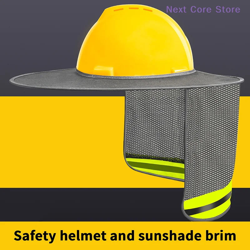 Safety Helmet Sun Shade Neck Shield with Reflective Stripe Safety Helmet Accessory HIP
