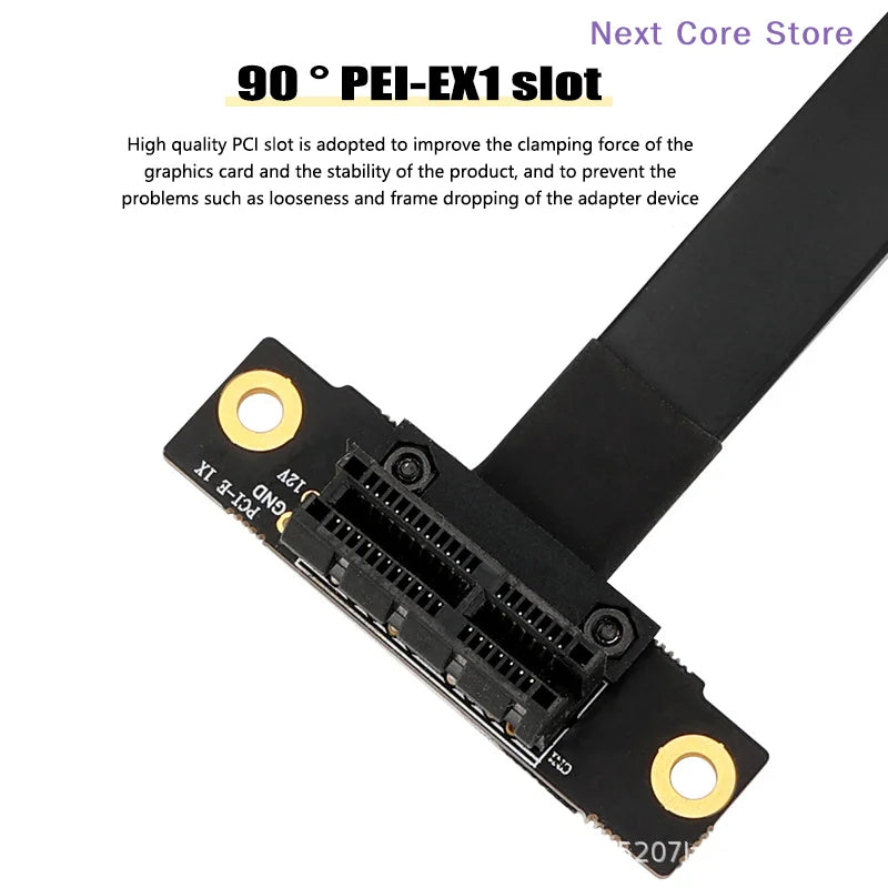 PCIe X1 Dual 90° Right Angle Riser Extension Cable Gen 3.0 PCIe Riser Cable HIP