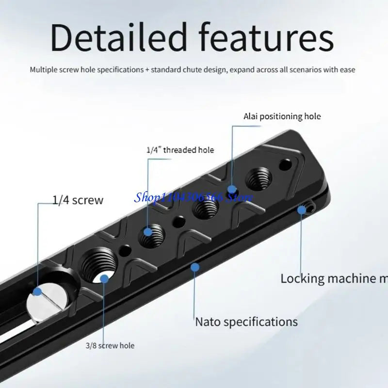 Aluminum Alloy DSLR Sliding Bracket – 1/4" & 3/8" Rail Mount Camera Rail Bracket HIP