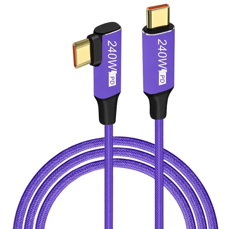 240W USB-C to USB-C Cable 5A PD3.1 Fast Charging – 1m/2m USB-C Charging Cable HIP Purple 1m