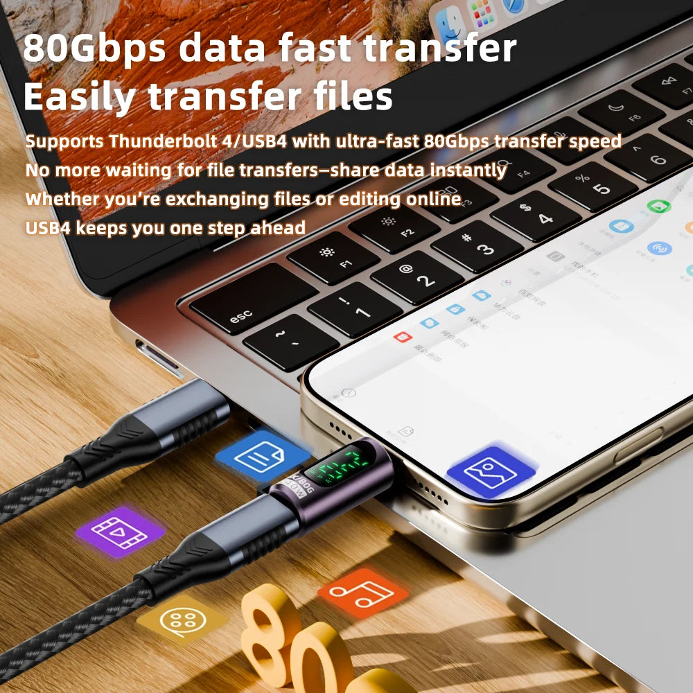 USB 4.0 240W PD Type-C Adapter – 80Gbps 8K@60Hz OTG USB-C OTG Adapter HIP
