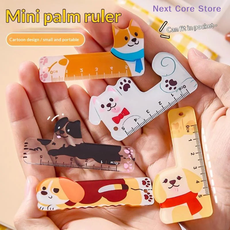 5-Piece Cartoon Animal Mini Ruler Set – Portable Bookmark Rulers Mini Ruler Set HIP