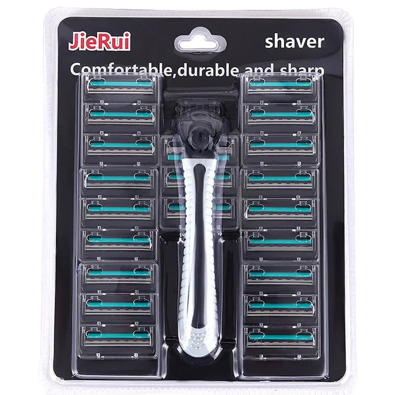 Men's Reusable 2-Blade Razor – Multi-Tool Swappable Head Manual Men's Razor HIP