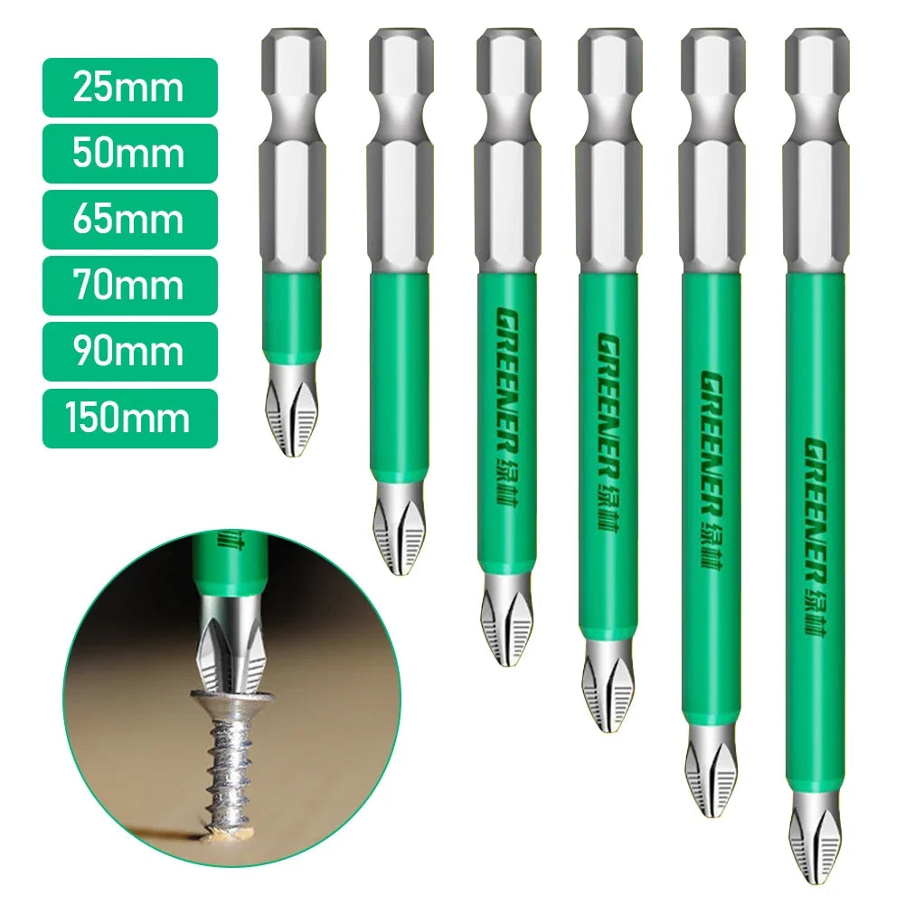 Electric Precision Screwdriver Set 25 50 65 70 90 150mm PH2 Anti Slip Magnetic Batch Head Cross High Hardness Hand Drill Bit HIP 65mm