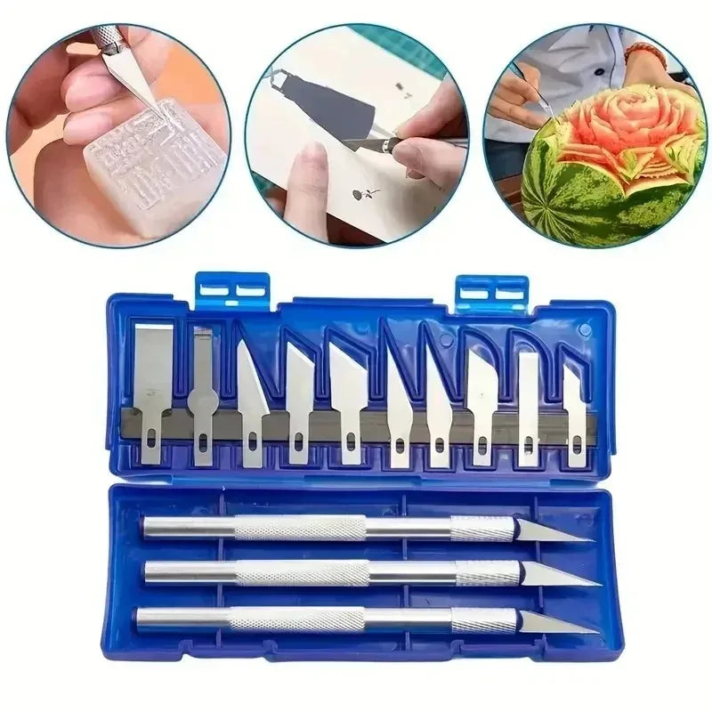13-Piece Metal Carving Knife Set – Precision Craft Cutting Kit Craft Carving Knife Set HIP