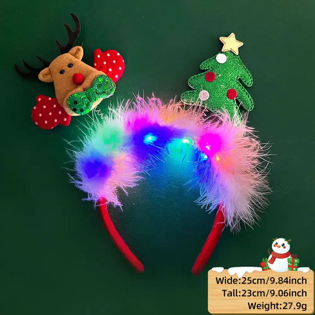 1pc Light Up Christmas Headbands LED Reindeer Christmas Headbands Xmas Antler Headbands for Kids Women Christmas Party Supplies HIP 11