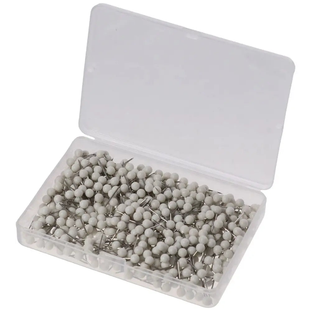 500-Pack White Round Head Push Pins – 1/8" Thumb Tacks Push Pins HIP