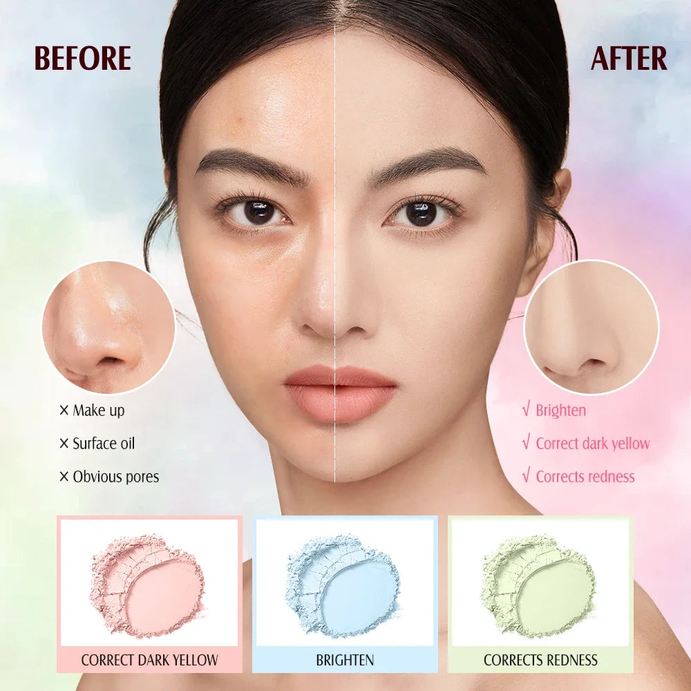 O.TWO.O 3-Color Loose Setting Powder – Matte Oil Control Loose Setting Powder HIP