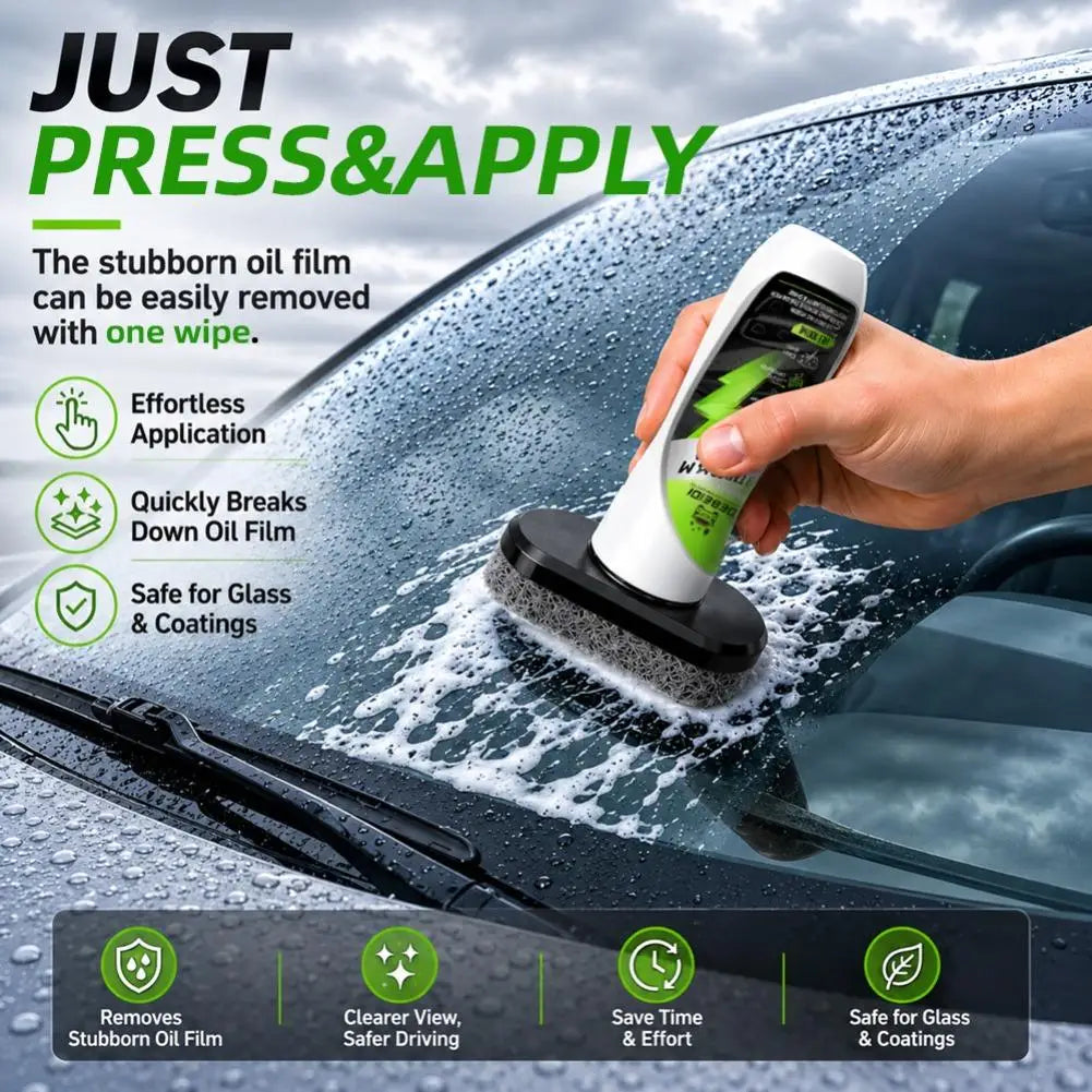 Car Glass Oil Film Cleaning Brush Agent Powerful Windshield Cleaner Rain Fog Proof Glass Sponge Water Spots Auto Removal Oil HIP