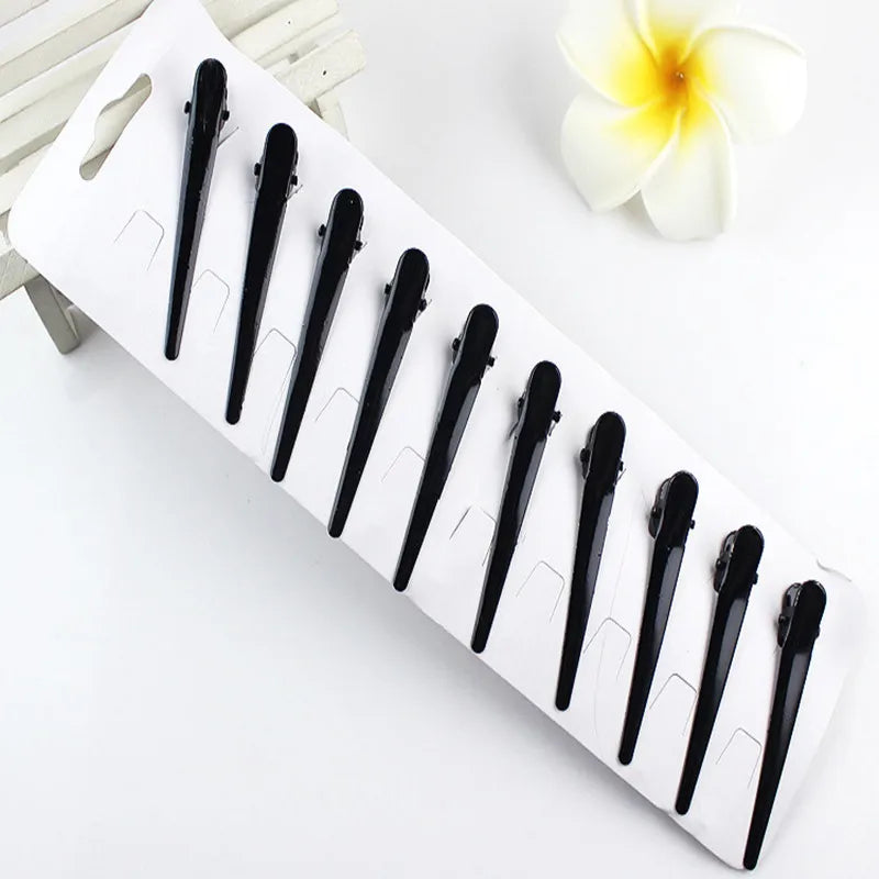 10Pcs DIY Black Metal Hair Clip Single Prong Hairstyle Alligator Hair Clip Large Barrettes Headwear For Women Wholesale Hairpin HIP