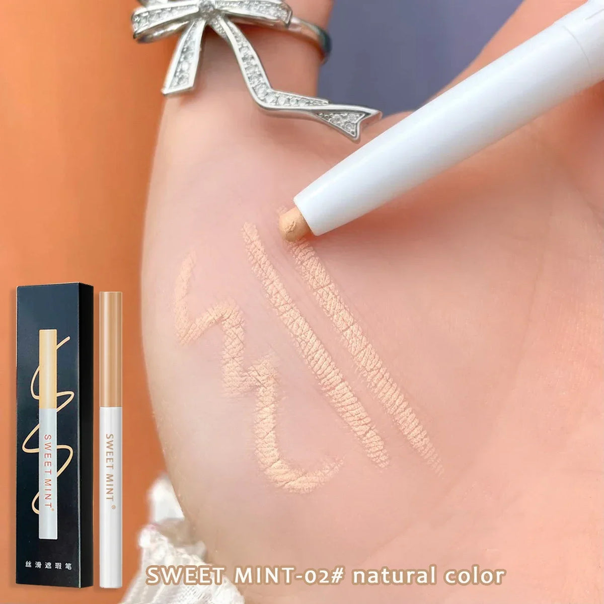 Full Cover Concealer Stick Pencil Conceal Spot Blemish Cream Foundation Waterproof Double-ended Contour Makeup Tool Cosmetic HIP 2 Natural-SingleHead