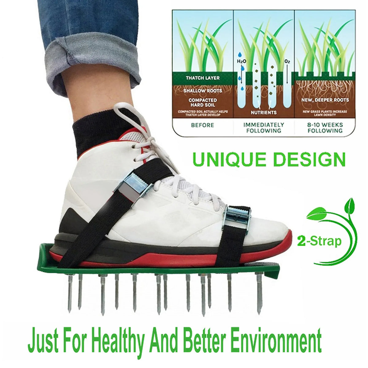 Manual Lawn Scarifier Plastic One Time Molding Garden Grass Loosening Tools Metal Buckle Straps for Construction Industry HIP