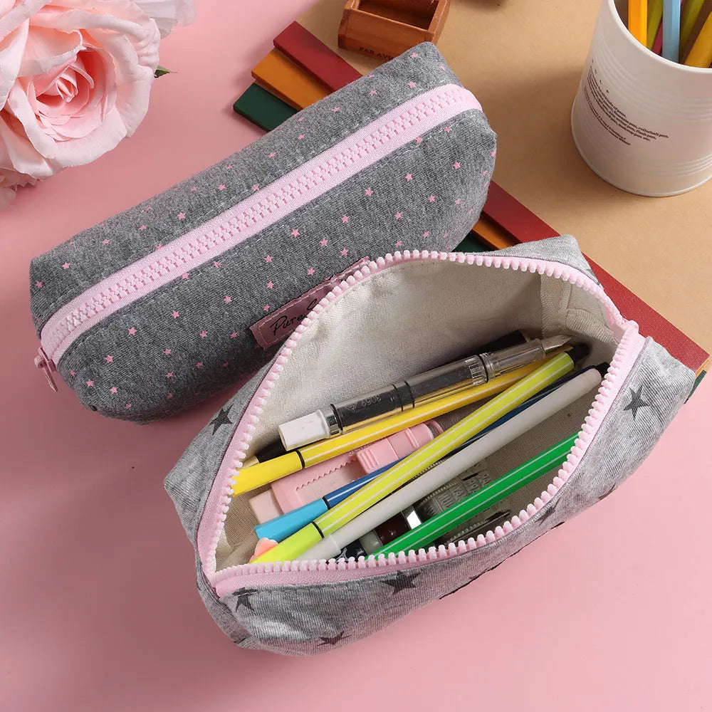 Large Capacity Korean Star Canvas Pencil Case & Pouch Canvas Pencil Case HIP