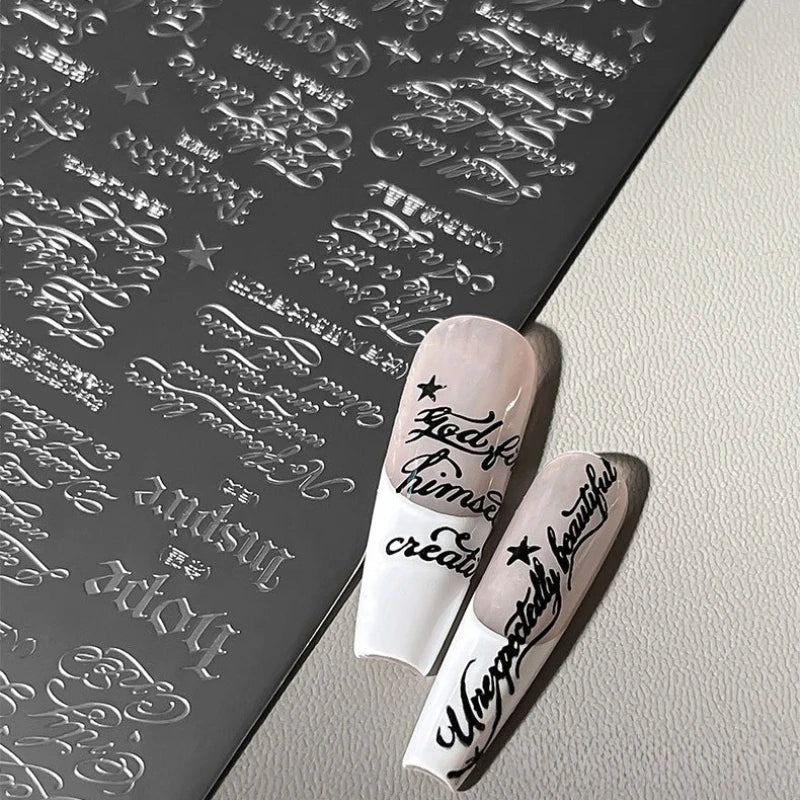 English Letter Star Lace INS Nail Art Printed Transfer Printing Steel Plate Nail Art Silicone Stamp DIY Manicure Tools Templates HIP