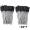 100-Pc Disposable Mascara Wands & Eyebrow Spoolie Brush Set Disposable Spoolie Set HIP C502- Black 100pcs