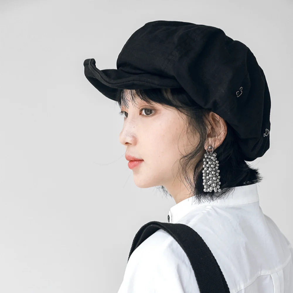 Retro Newsboy Flat Cap Beret – Herringbone Unisex Hat Newsboy Flat Cap HIP