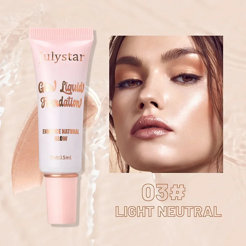 Liquid Pearlescent Foundation High Coverage Concealer 3D Contour Shadow Waterproof Lasting Brighten Shiny Face Body Highlighter HIP 03 Light Neutral