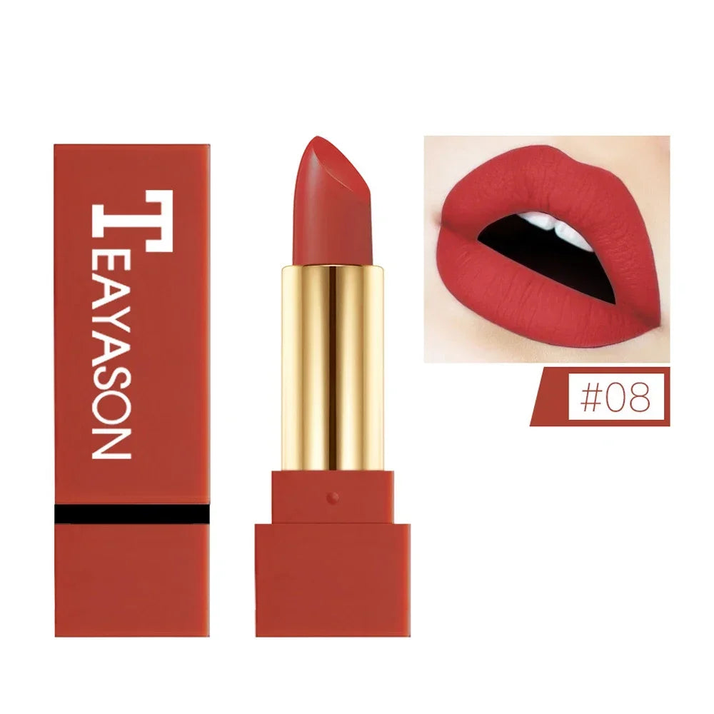 1pc Women's Fashion Liquid Matte Lipstick Velvet Lipgloss Nude Makeup Matte Velvet Natural Moisturizer Lip Glosses HIP 08
