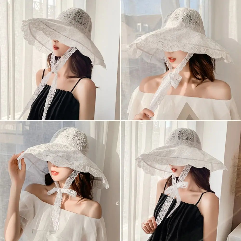 Lace-Up Bucket Hat Women – Wide Brim UV Sun Cap Bucket Hat HIP