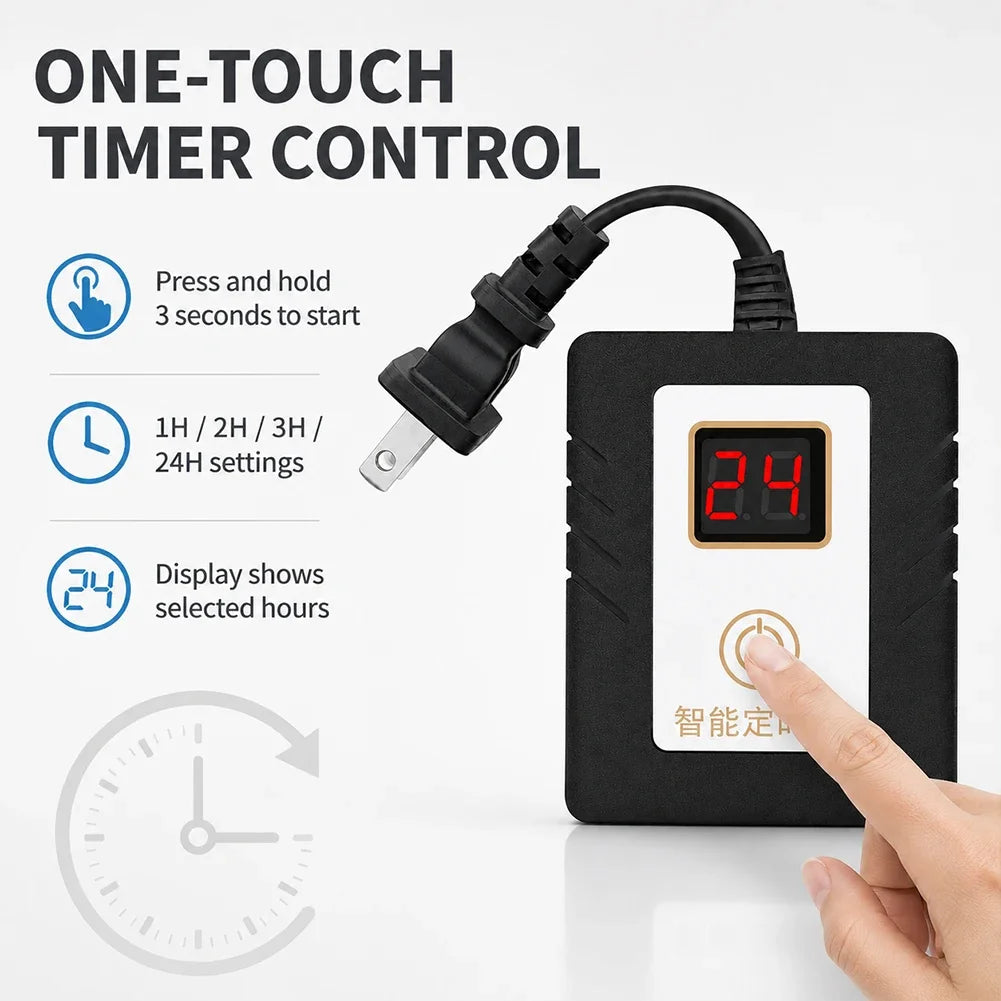 Portable Cycle Aquarium Timer Stable Black Generator Timing Switch Adjustable Fish Tank Timer For Aquarium Grow Light HIP
