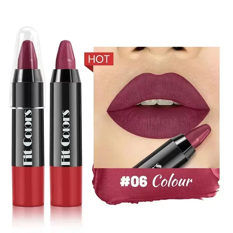 Mirror Moisturizing Crayon Lip Gloss Stick Lasting Waterproof Matte Lipstick Non Stick Cup Jelly Tint Lip Balm Liner Pen Makeup HIP 06 Matte
