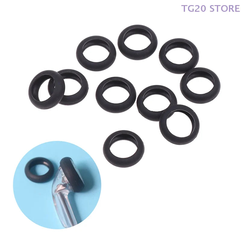 10-Pack Silicone Earphone Shell Cover Rings – 14mm Black Earphone Accessories HIP
