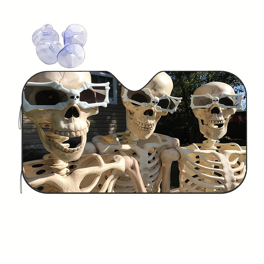 Skull Folding Car Sun Visor – UV Blocking Windshield Shade Car Sun Visor HIP S