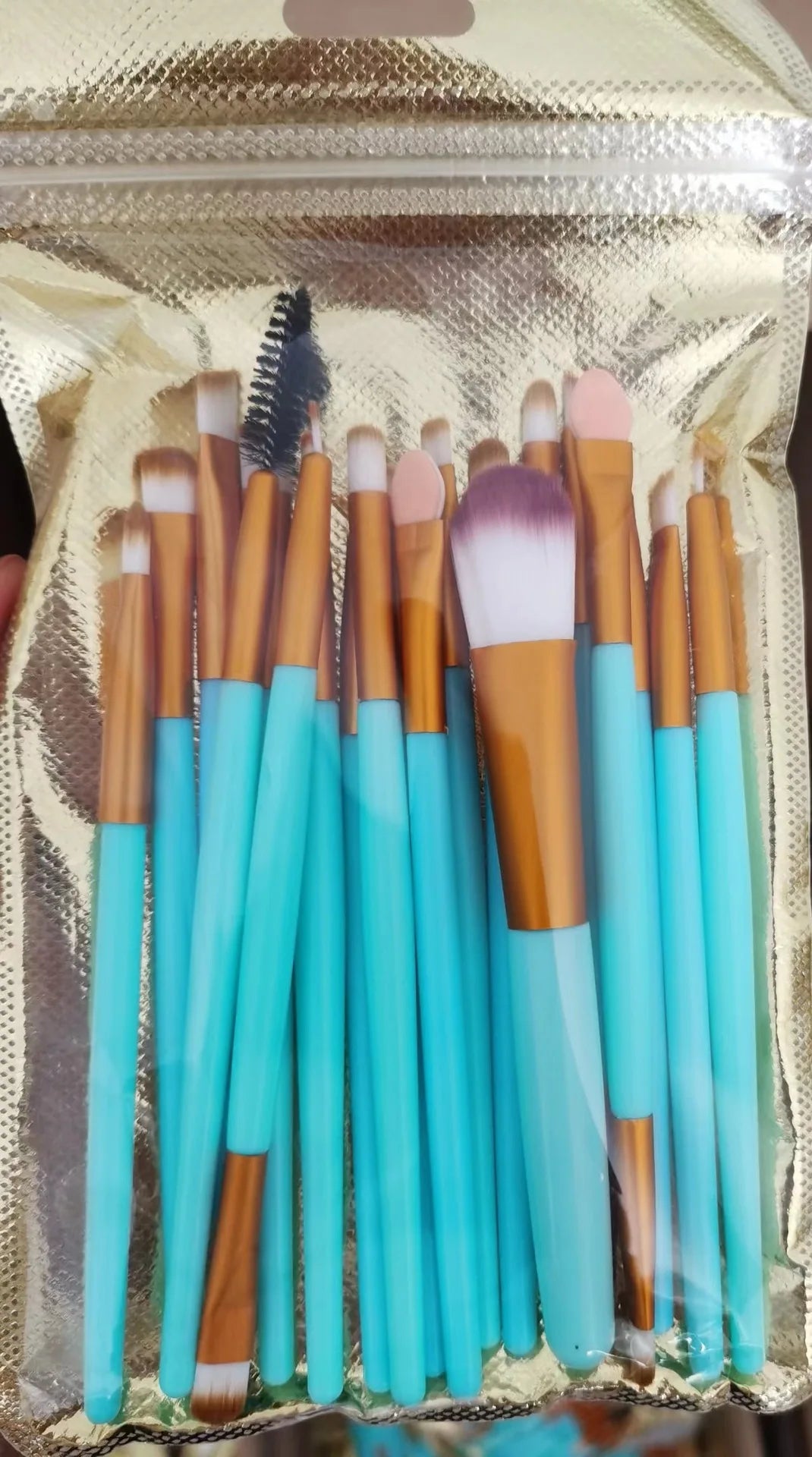RUZOFO 20-Pc Double-Ended Soft Bristle Makeup Brush Set Makeup Brush Set HIP C612-blue 20pcs