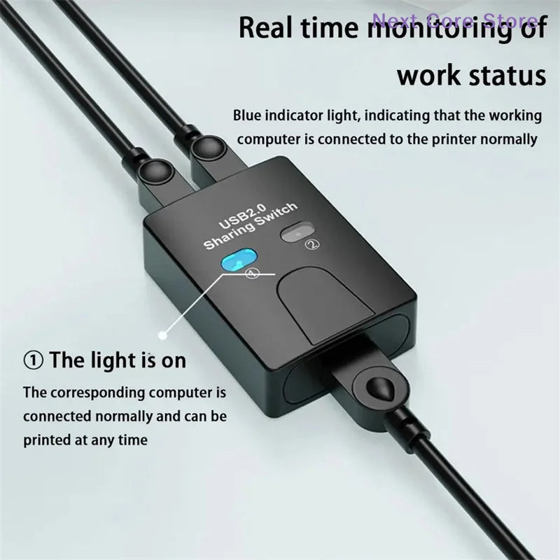USB 2.0 2-Port Switch Hub – Share Printer Between 2 Computers USB Switch Hub HIP