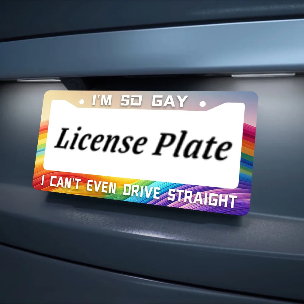 2-Pack Gay Pride Rainbow License Plate Frames – Funny Car Décor Novelty License Plate Frame HIP