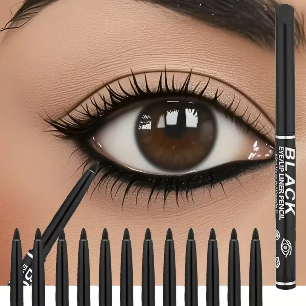 1/3pcs/Silky Black Brown Eyeliner Smooth Waterproof and Sweatproof Long-lasting Lying Silkworm Lower Eye Lash Pen Makeup HIP