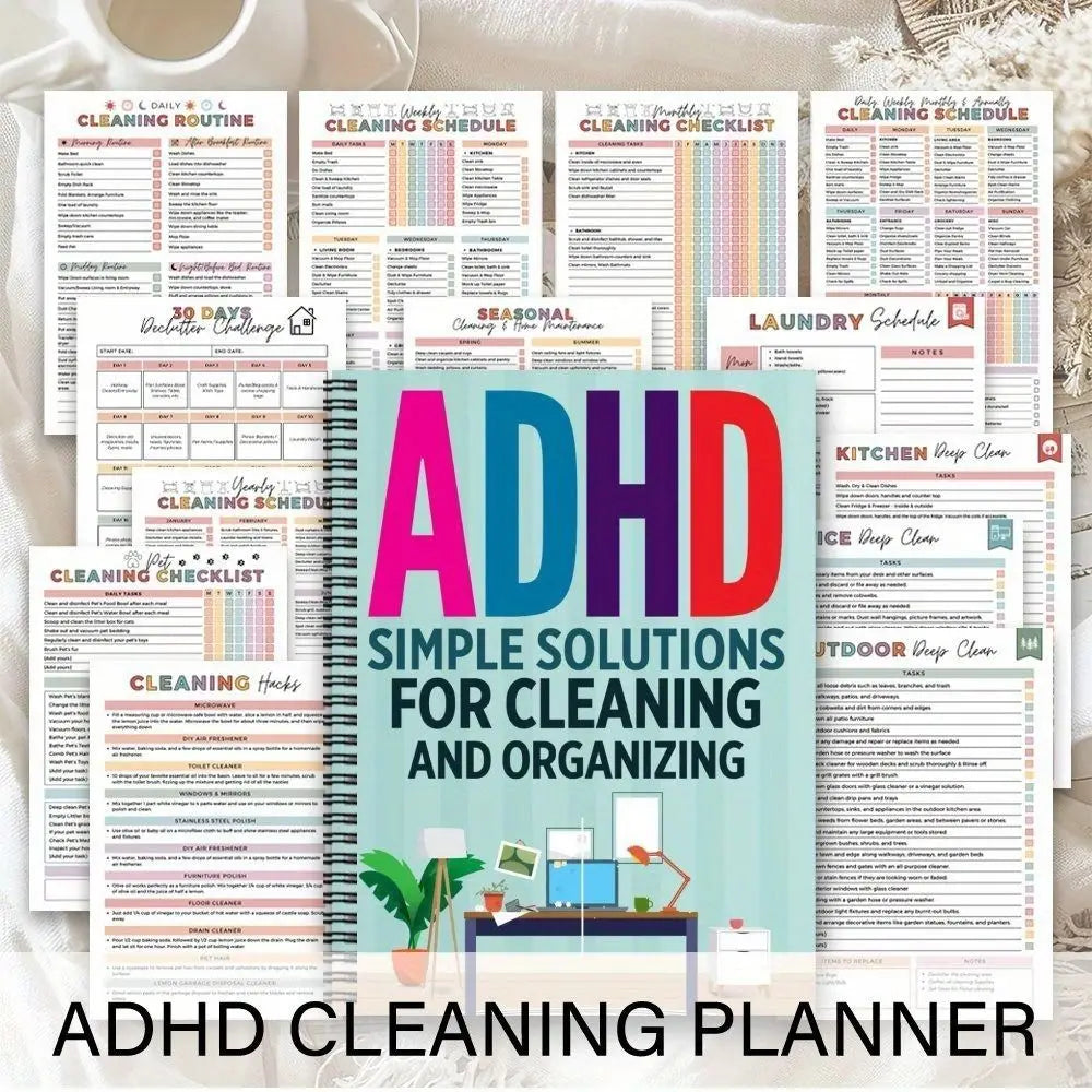 ADHD Cleaning Planner – Weekly & Daily Schedule Notebook Planning Notebook HIP