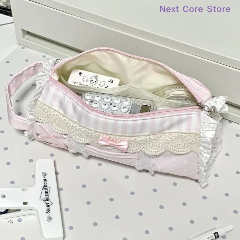 Cute Lace Pencil Case – Large Capacity Stationery Bag Lace Pencil Case HIP