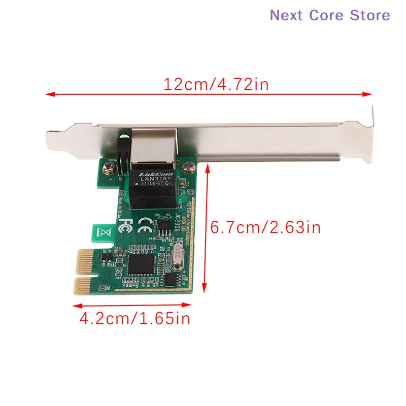 Gigabit PCI-E Network Card 10/100/1000Mbps RJ-45 LAN Adapter PCI-E Network Card HIP