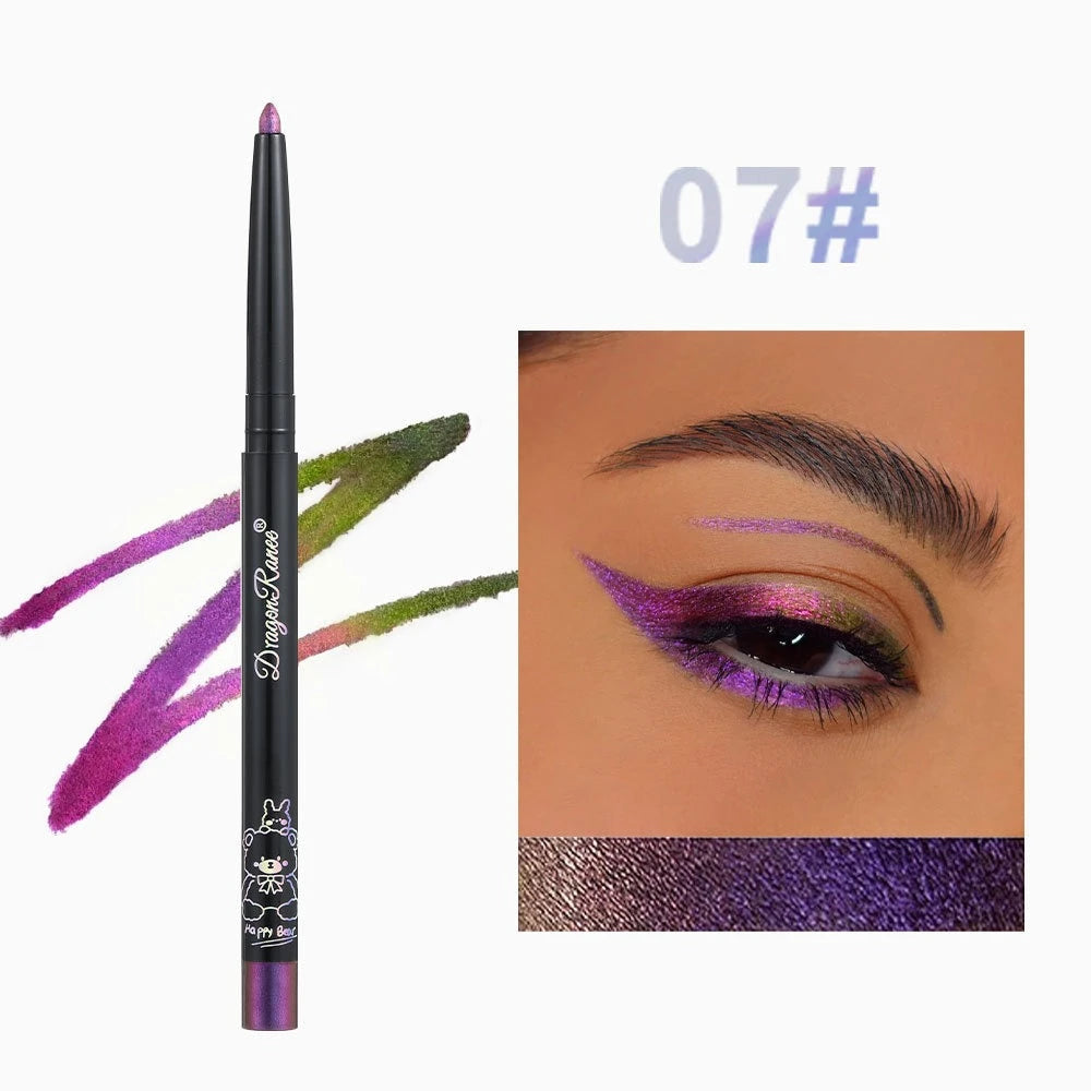 Pearlescent Aurora Eyeliner Pencil Waterproof Blue Purple Diamond Glitter Eye Shadow Metallic Chrome Lying Silkworm Eyes Makeup HIP 07
