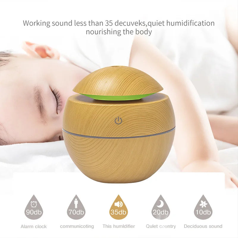 Wood Grain USB Cool Mist Humidifier & Aroma Diffuser | HIP Ultrasonic Humidifier HIP