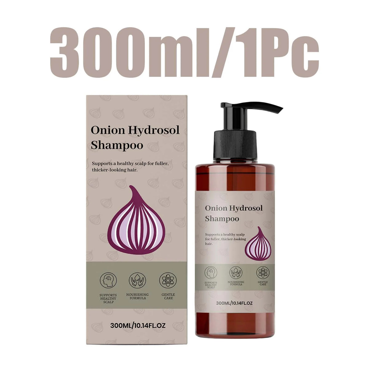 Onion Hydrosol Shampoo 300ml – Sulfate-Free Scalp Nourishing Scalp Nourishing Shampoo HIP 1pc
