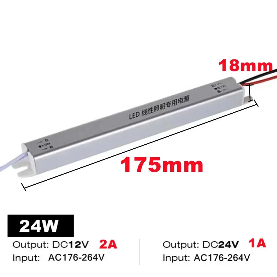 Ultrathin LED Driver Power Supply AC220V to DC 12V 24V 24W–100W LED Driver Power Supply HIP 24W DC 12V