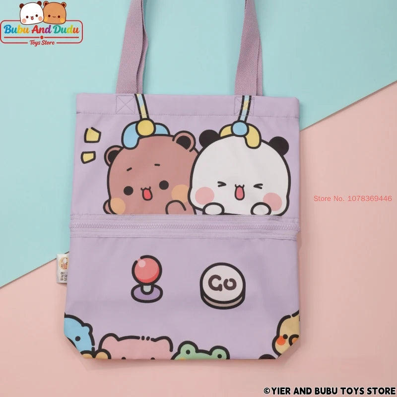 Panda Bubu & Dudu Canvas Tote Bag – Anime Shoulder Bag Anime Canvas Tote Bag HIP
