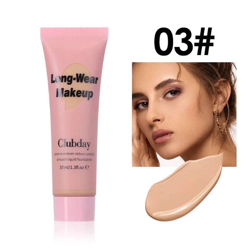 10 Colors Long Wear Liquid Foundation Waterproof Matte Makeup Base Full Coverage Pore Minimizing Creamy Foundation Face Makeup HIP 03