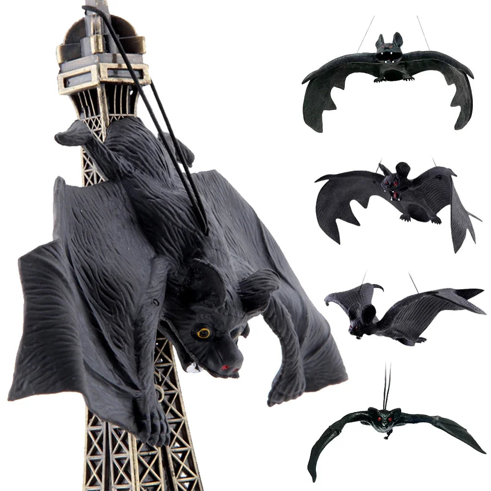 Halloween Hanging Bat Ornaments - Realistic Simulation Holiday Party Decor Haunted House Hanging Props for Spooky Atmosphere HIP